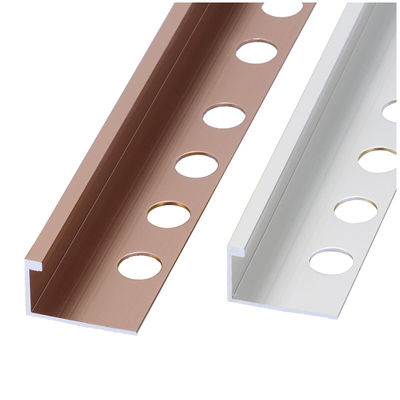 Chrome Square Edge Tile Trim 10mm Aluminium L Shaped Trim dekoratif rumah