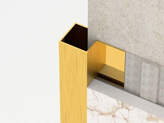 Brushed Square Shape Stainless Steel Tile Trim 0.6mm Finishing Strip Di Luar