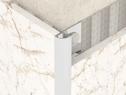 Bright Metal 0.6mm Stainless Steel Quarter Round Trim Untuk Sudut Bulat