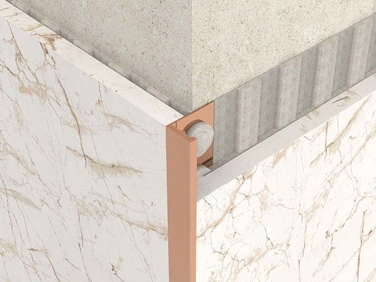 Cerah 2.5m Stainless Steel Tile Trim Silver Metal Dekoratif Bullnose Border Silver