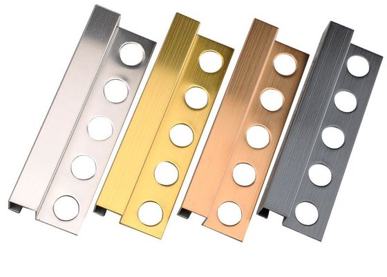 410 Strip Transisi Stainless Steel Tepi Dekoratif Tile Trim
