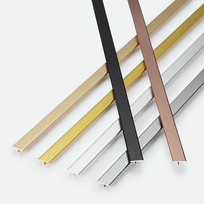Rose Gold Carpet Transition Ceramic 20mm Aluminium Tile Trim Round Edge Bentuk UL
