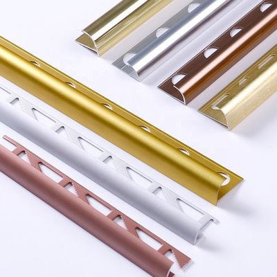 SGS 10mm Anodized Metal Edge Trim Untuk Ubin Keramik 1.8m