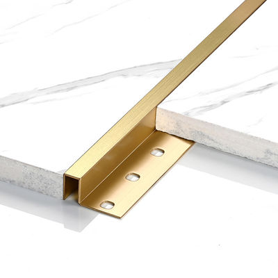 Dekorasi Lantai Dinding 8mm Brass Tile Trim Instalasi Mudah U Bentuk Tembaga Tile Trim
