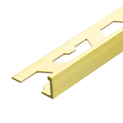 Penggunaan Furnitur 2,7m Strip Dekoratif Kuningan L Shaped Tile Trim
