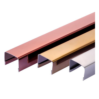 U Shape Stainless Steel Tile Trim Untuk Hiasan Dinding Dan Langit-Langit