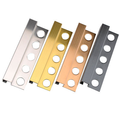 Keramik Sudut Aluminium T Channel Stainless Steel Kuadran Tile Trim 2.7m
