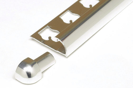 Round Aluminium Tile Trim High Corrosion Resistance Outdoor Stairs Silicone Glue Metallic Colors