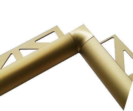 Round Aluminium Tile Trim High Corrosion Resistance Outdoor Stairs Silicone Glue Metallic Colors