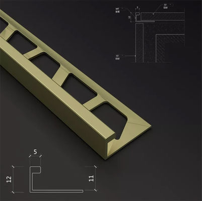 Aluminum-Magnesium Alloy Profile Right-Angle Closing Strips Tile Edge Trim