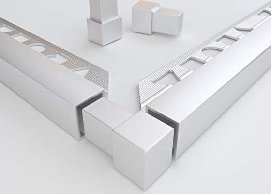 Aluminum Alloy Metal Tile Trims Interior Decoration Square Tile Edge Corner Trimming