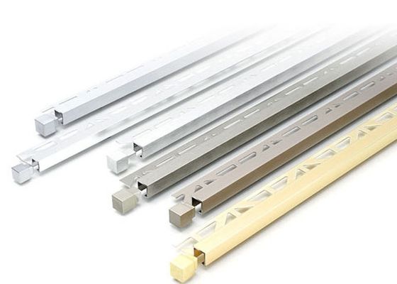 Aluminum Alloy Metal Tile Trims Interior Decoration Square Tile Edge Corner Trimming