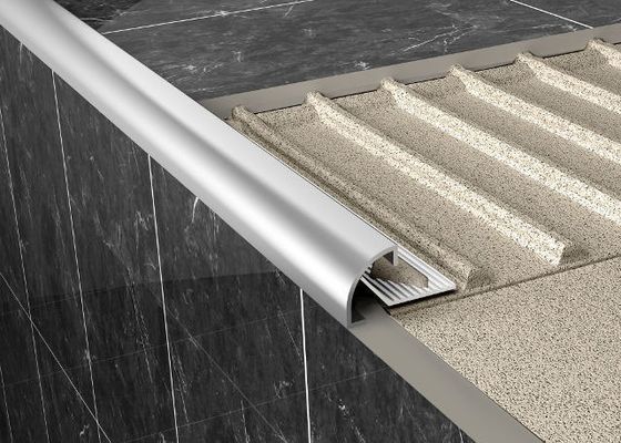 Inside Metal Strips Round Corner Ceramic Floor Tile Aluminum Mirror Edge Trim