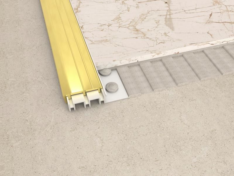 Dekoratif Emas Disikat 304 Stainless Steel Transisi Strip Dinding Profil Trim