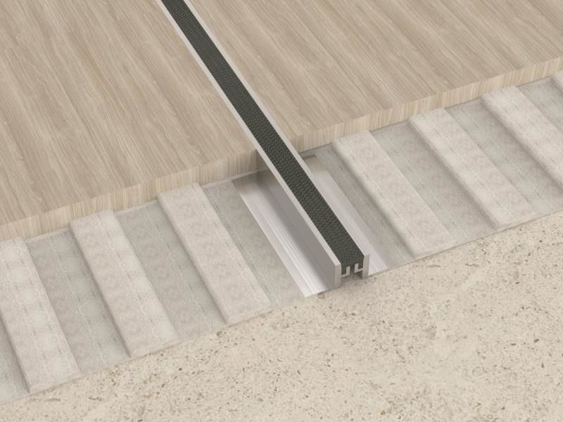 2.5cm Aluminium Movement Joint Home Dekoratif Metal Edge Flooring Profile
