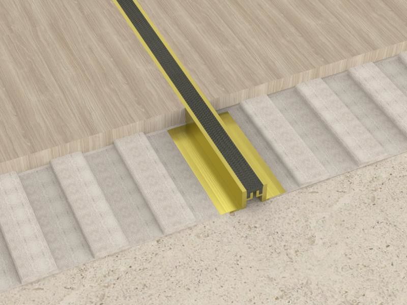 2.5cm Aluminium Movement Joint Home Dekoratif Metal Edge Flooring Profile