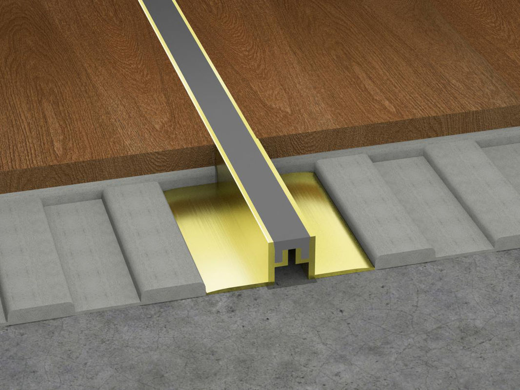 2.5cm Aluminium Movement Joint Home Dekoratif Metal Edge Flooring Profile
