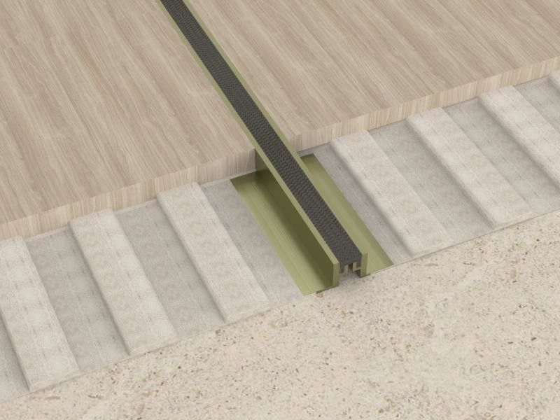 2.5cm Aluminium Movement Joint Home Dekoratif Metal Edge Flooring Profile