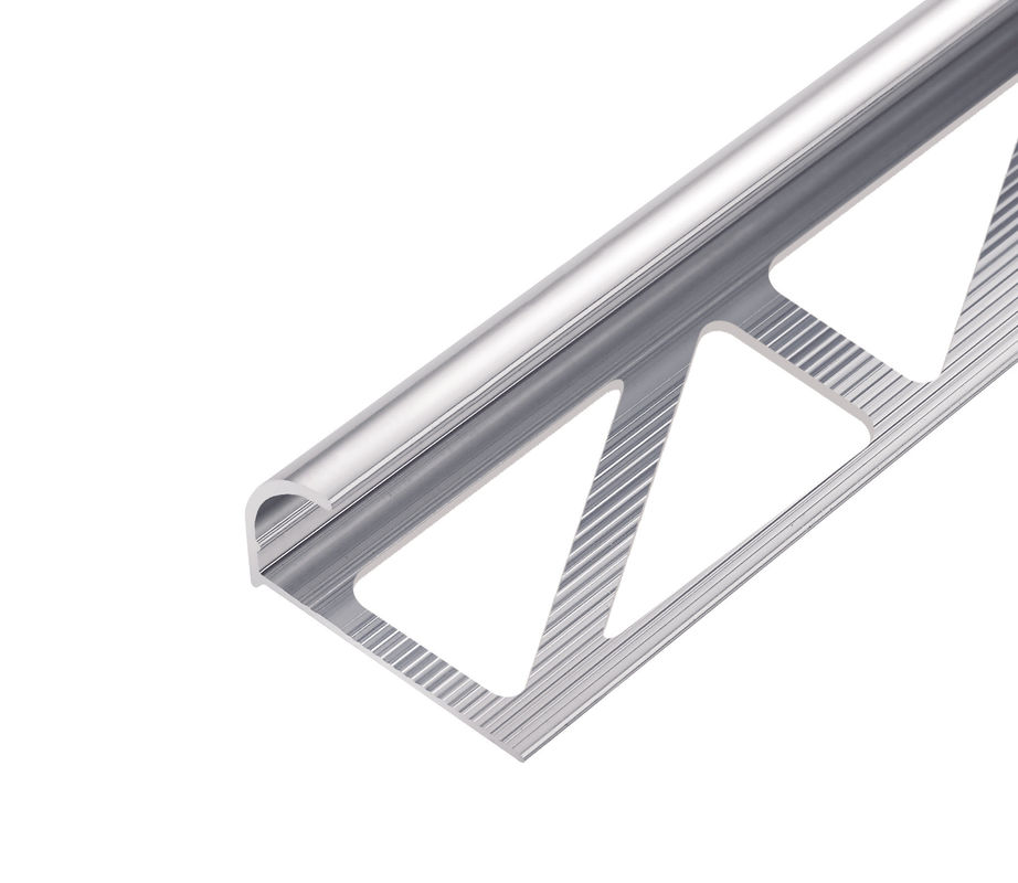 Round Aluminium Tile Trim High Corrosion Resistance Outdoor Stairs Silicone Glue Metallic Colors