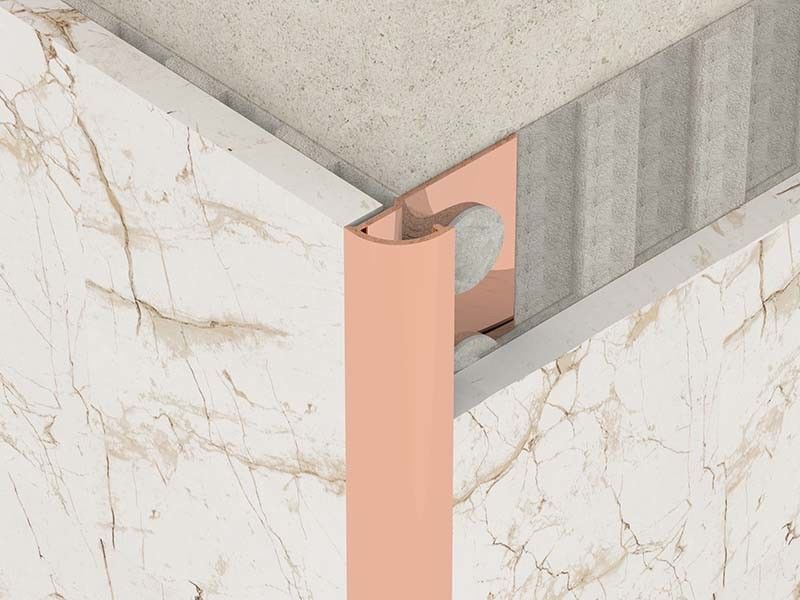 Bright Metal 0.6mm Stainless Steel Quarter Round Trim Untuk Sudut Bulat