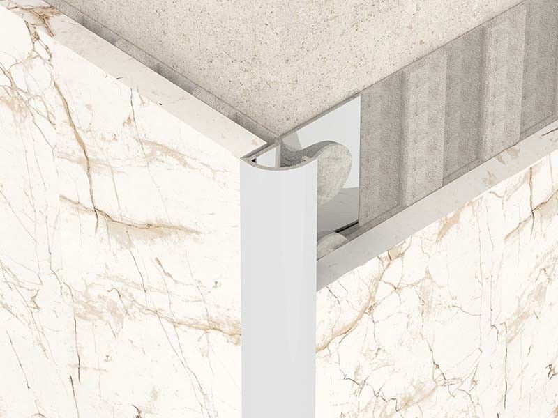 Bright Metal 0.6mm Stainless Steel Quarter Round Trim Untuk Sudut Bulat