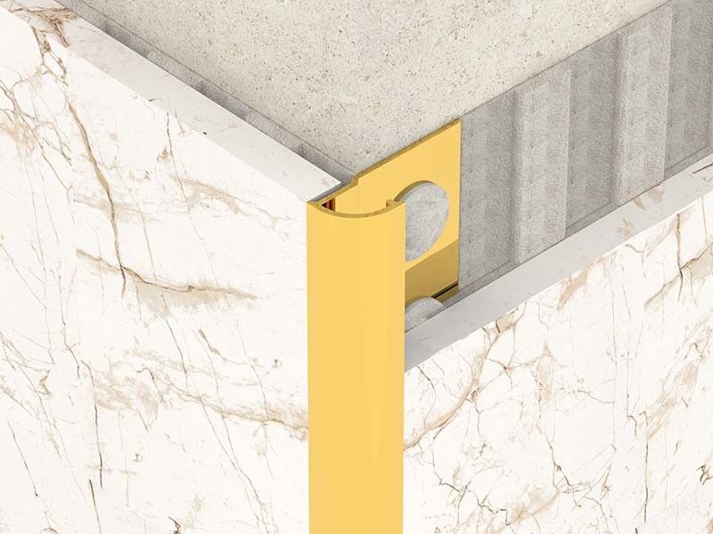 Bright Metal 0.6mm Stainless Steel Quarter Round Trim Untuk Sudut Bulat