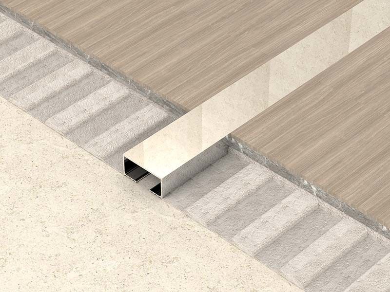 Trim Ubin Stainless Steel Terang 12mm Steel Tile Edge Trim Silver