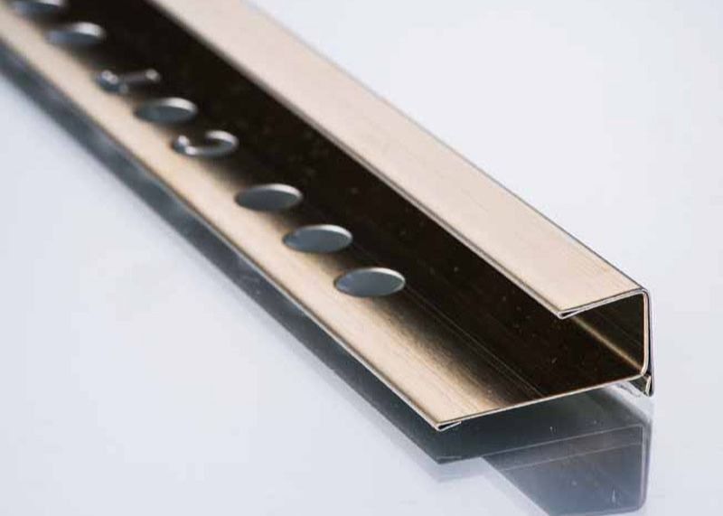 TUV 10mm Brushed Stainless Steel Corner Trim Garis Papan Rok Stainless Steel Steel