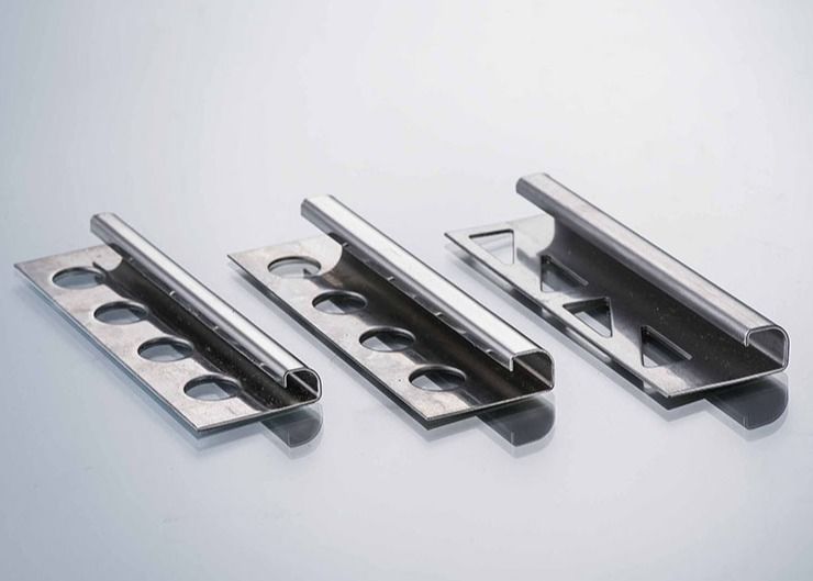 TUV 10mm Brushed Stainless Steel Corner Trim Garis Papan Rok Stainless Steel Steel