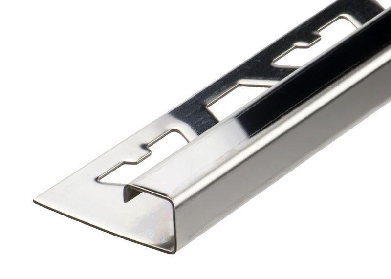 TUV 10mm Brushed Stainless Steel Corner Trim Garis Papan Rok Stainless Steel Steel