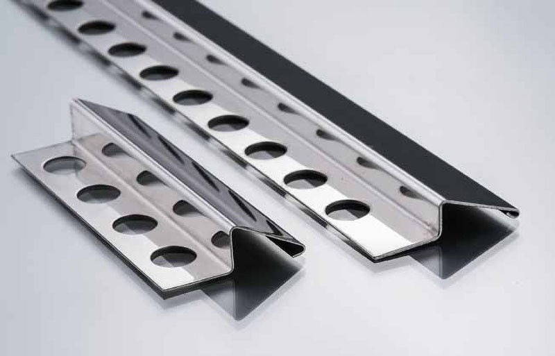 Dekorasi Strip Transisi Stainless Steel Ubin Lantai Trim Corner T Bentuk Garis