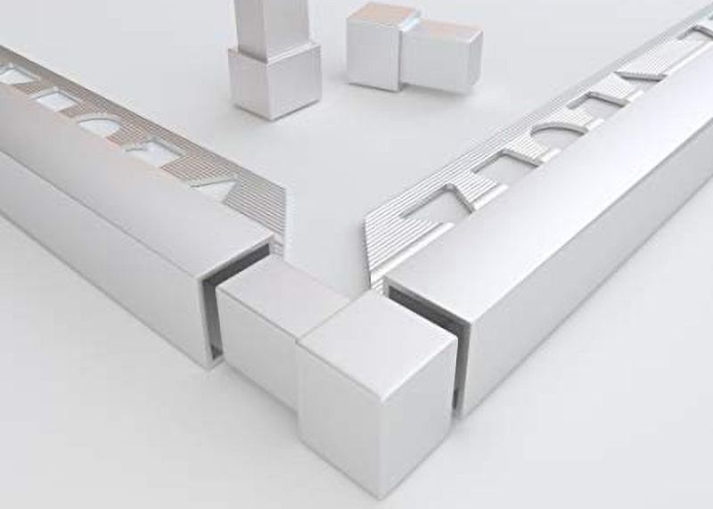 Aluminum Alloy Metal Tile Trims Interior Decoration Square Tile Edge Corner Trimming