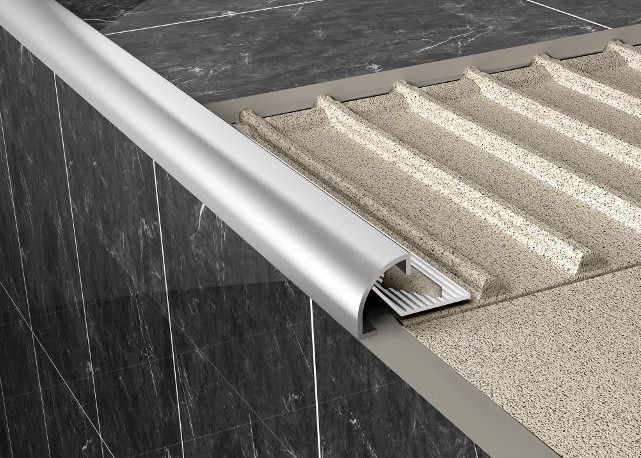 Inside Metal Strips Round Corner Ceramic Floor Tile Aluminum Mirror Edge Trim