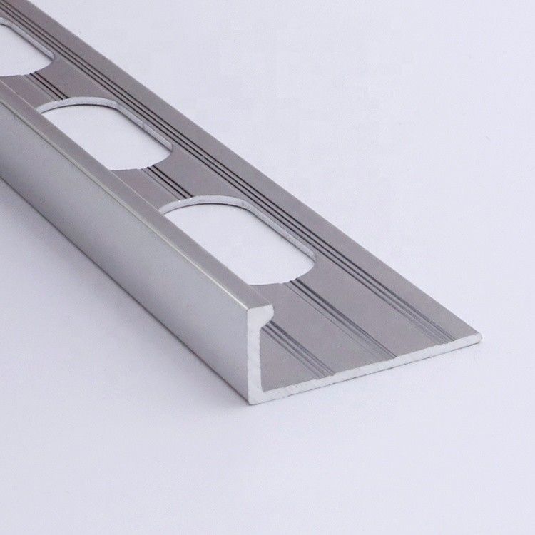 2,7m Seng Chrome Square Edge Tile Trim Aluminium
