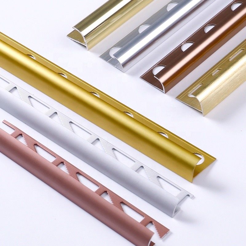 SGS 10mm Anodized Metal Edge Trim Untuk Ubin Keramik 1.8m