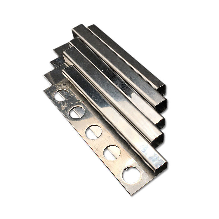 Tile Transition Strip Bentuk Persegi Brushed Stainless Steel Tile Trim 10mm
