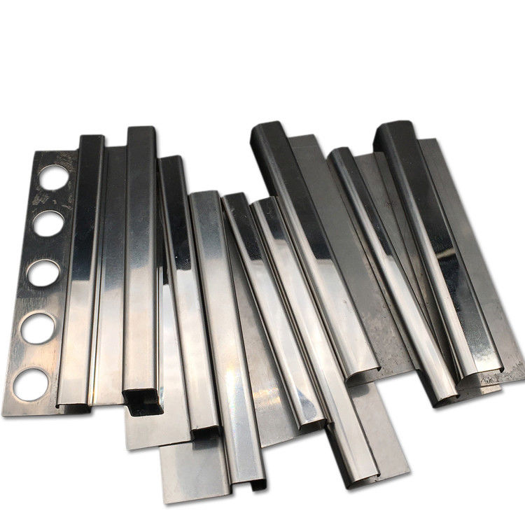 Tile Transition Strip Bentuk Persegi Brushed Stainless Steel Tile Trim 10mm