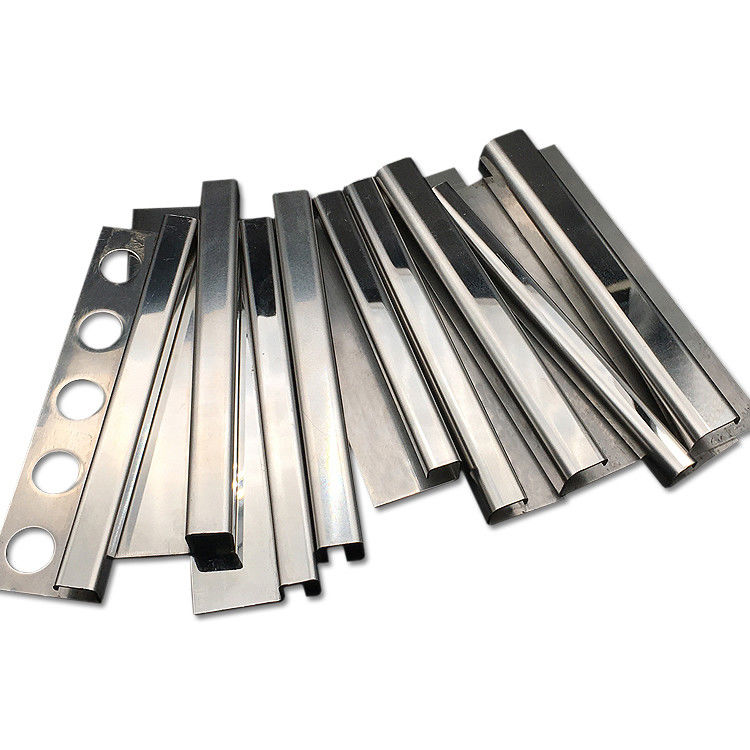 Tile Transition Strip Bentuk Persegi Brushed Stainless Steel Tile Trim 10mm