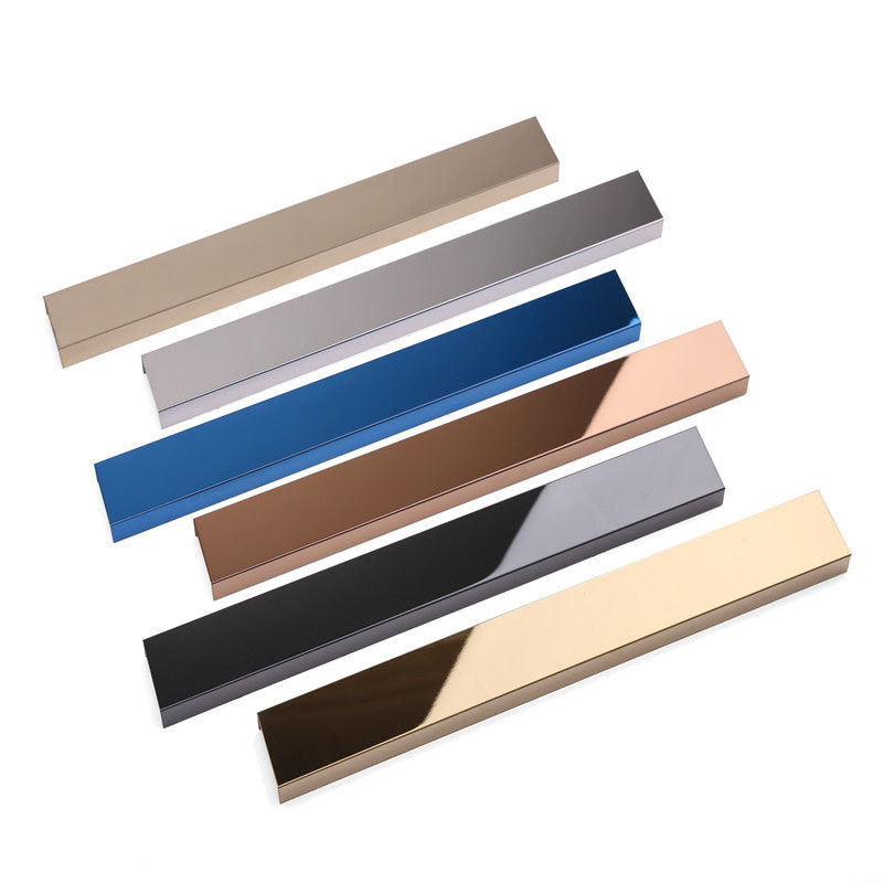 Rose Golden Stainless Steel L Bentuk Ubin Trim Hiasan Dinding Logam Hias Ubin