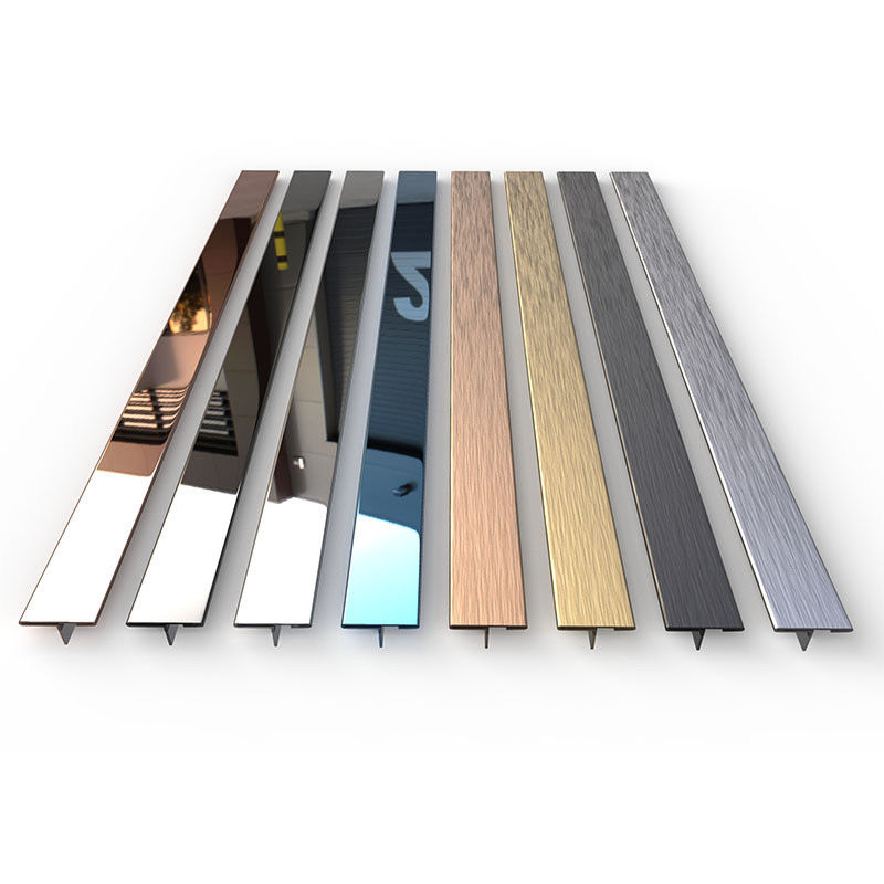 Rose Golden Stainless Steel L Bentuk Ubin Trim Hiasan Dinding Logam Hias Ubin