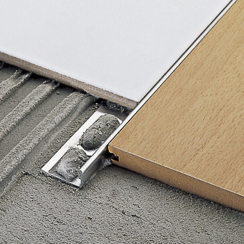 Keramik Sudut Aluminium T Channel Stainless Steel Kuadran Tile Trim 2.7m