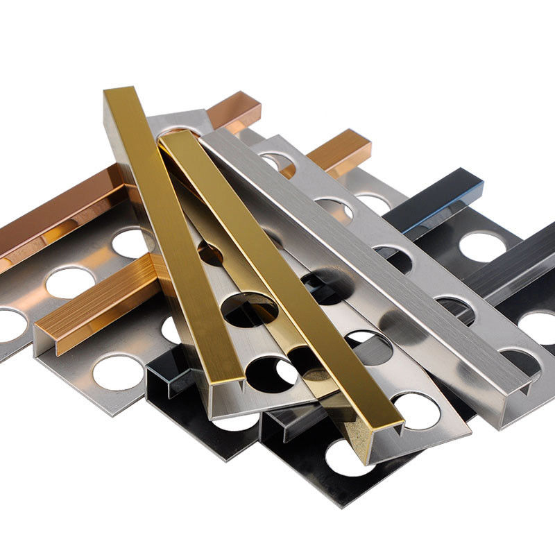 Keramik Sudut Aluminium T Channel Stainless Steel Kuadran Tile Trim 2.7m