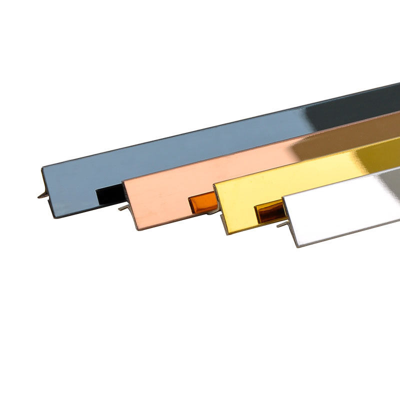 Cermin Ubin Stainless Steel Trim U Bentuk Dekoratif Strip Square Tile Edge Trim