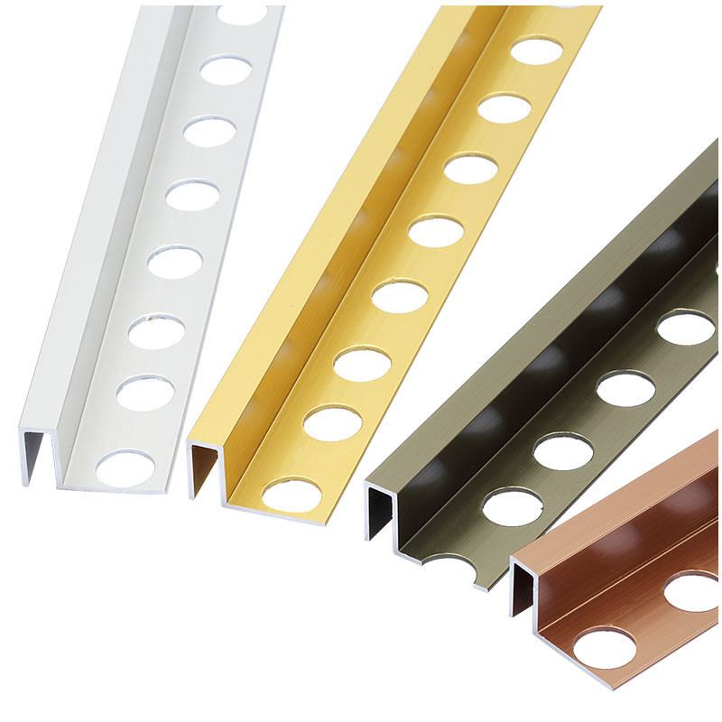 Aluminium Profile Square Edge Tile Trim For Bathroom Floor  Metal Corner Trim